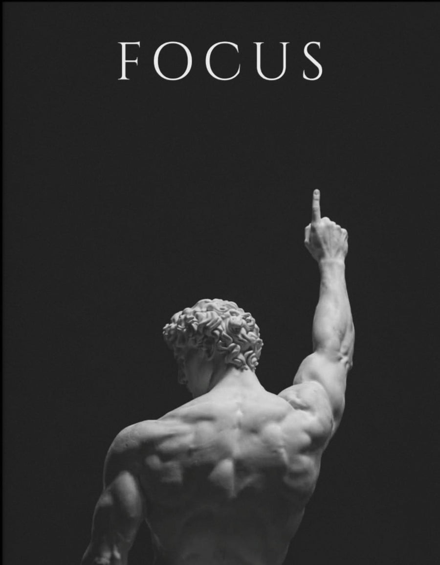 FOCUS – Skulptur-Poster in Schwarz-Weiß
