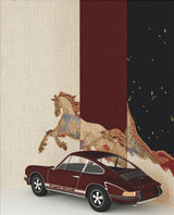 Vintage Porsche & Karussellpferd – Retro-Poster