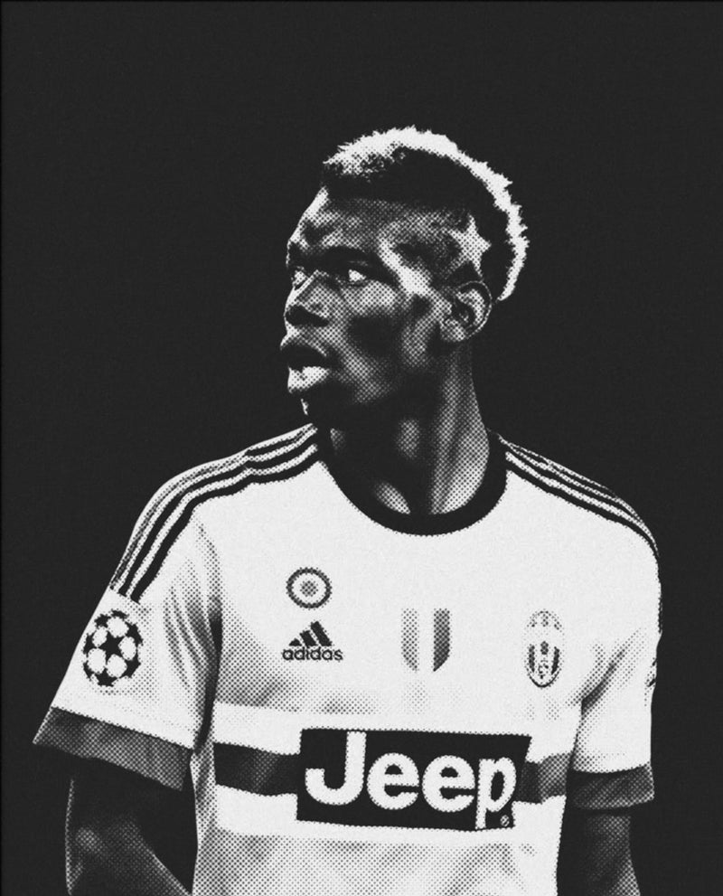 Monochrome Player – Fußball-Poster in Schwarz-Weiß