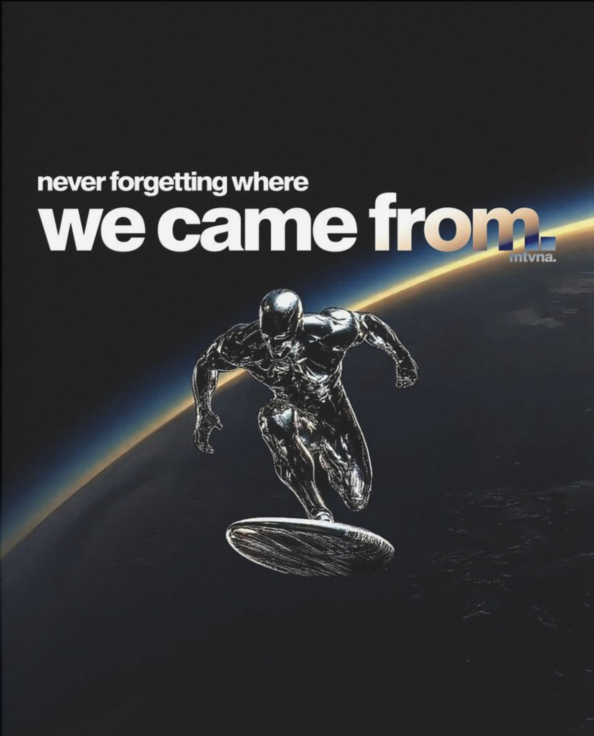 Never Forgetting Where We Came From – Space-Poster – Motiv in voller Größe