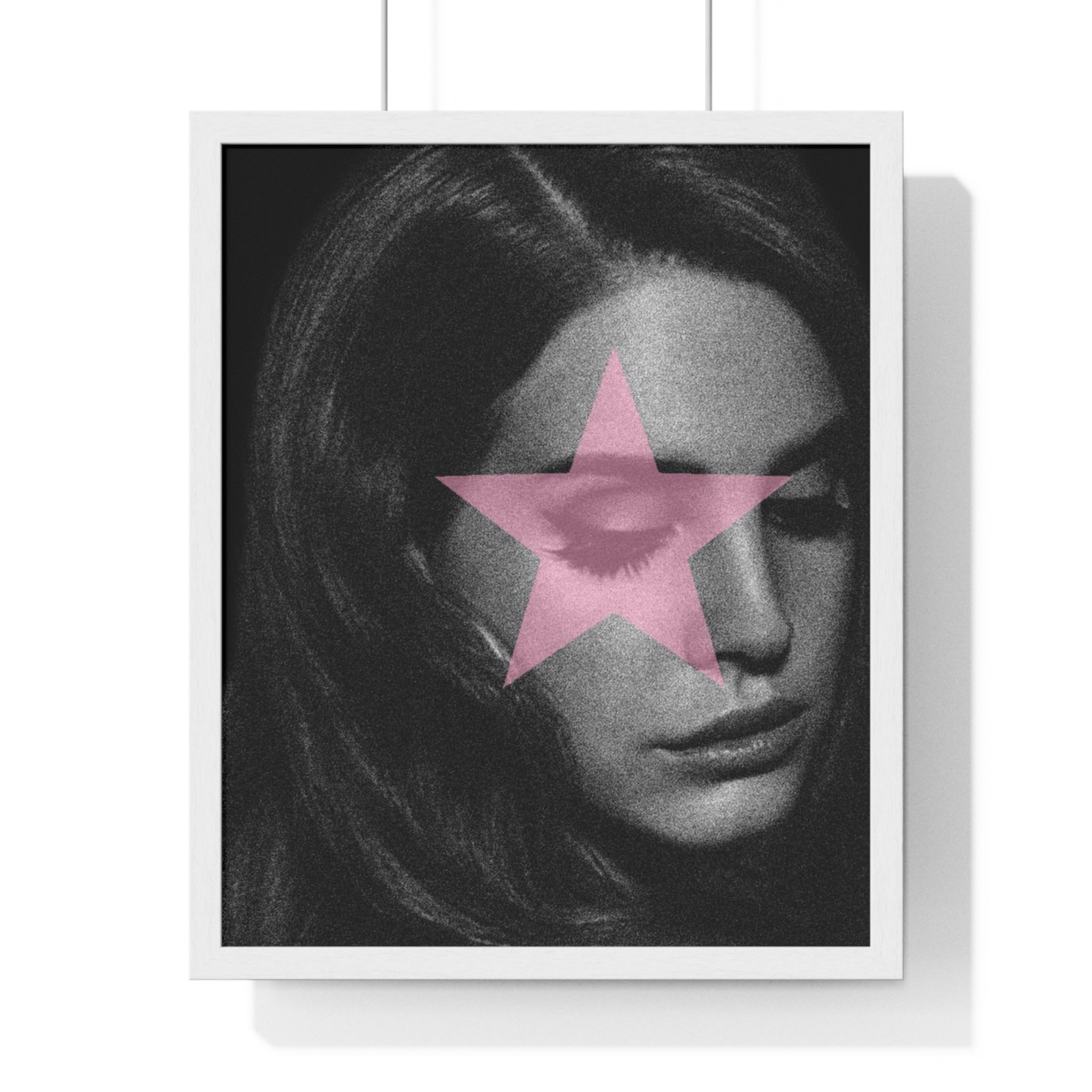 Pink Star Portrait Vertical Framed Poster