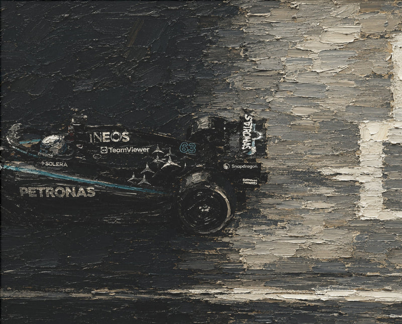 Vintage Formula 1 – Racing-Poster im Ölgemälde-Stil