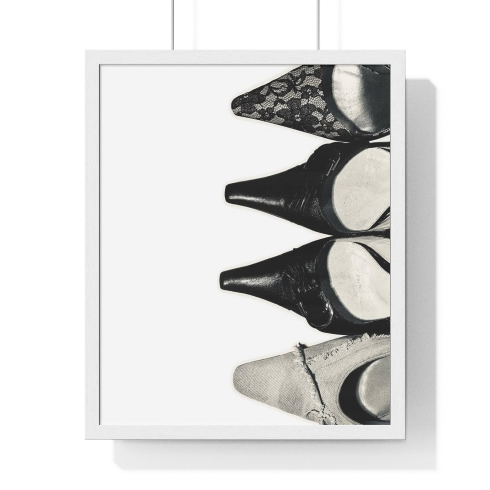 High Heel Fashion Shoe Collage Vertical Framed Poster