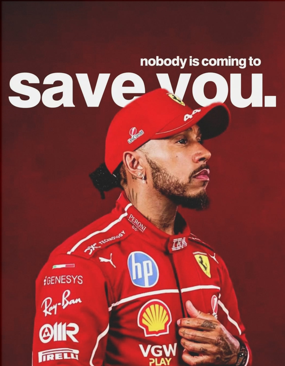 Nobody Is Coming to Save You – Racing-Poster – Motiv in voller Größe